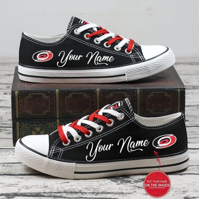 Personalized Carolina Hurricanes NHL Hockey Gift For Fans Low Top Custom Canvas Shoes