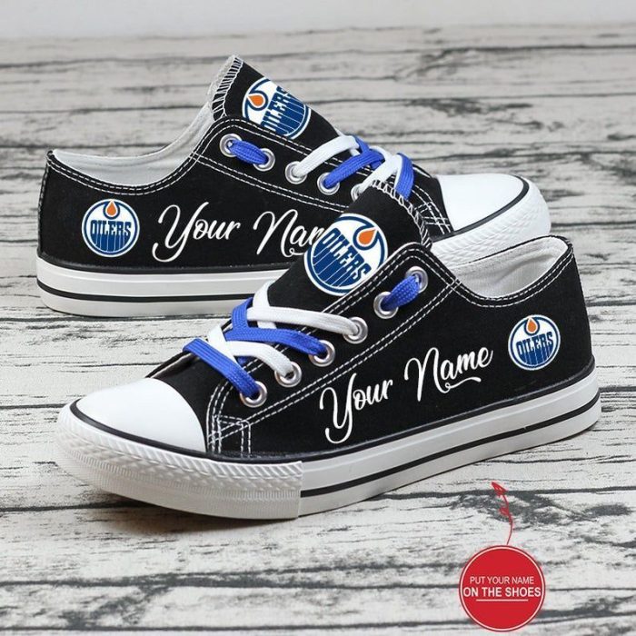 Personalized Edmonton Oilers NHL Hockey Gift For Fans Low Top Custom Canvas Shoes