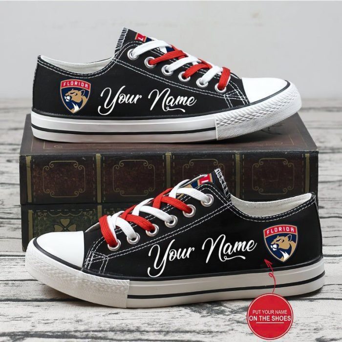 Personalized Florida Panthers NHL Hockey Gift For Fans Low Top Custom Canvas Shoes