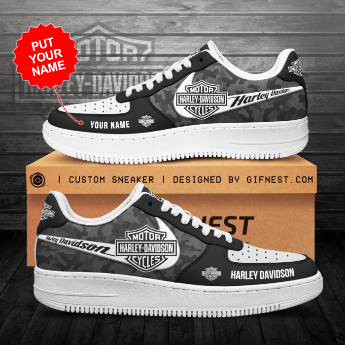 Personalized Harley Davidson Air Force Sneaker Custom For Fan