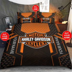 Personalized Harley Davidson Duvet Cover Pillowcase Bedding Set