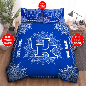 Personalized Kentucky Wildcats Duvet Cover Pillowcase Bedding Set BS3249