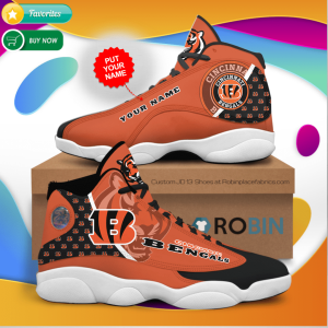 Personalized Name Cincinnati Bengals Jordan 13 Sneakers - Custom JD13 Shoes