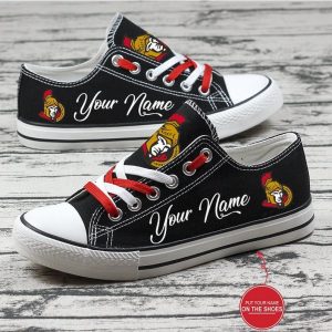 Personalized Ottawa Senators NHL Hockey Gift For Fans Low Top Custom Canvas Shoes LT0291