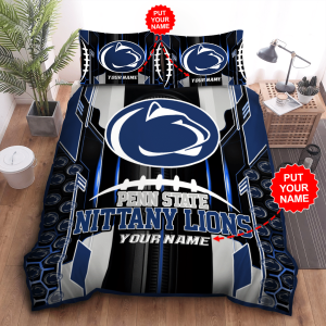Personalized Penn State Nittany Lions Duvet Cover Pillowcase Bedding Set BS3951