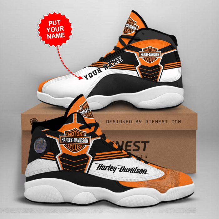 Personalized Shoes 02 Harley Davidson Jordan 13 Customized Name