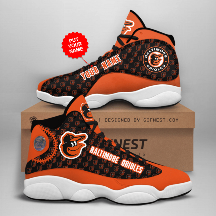 Personalized Shoes Baltimore Orioles Jordan 13 Custom Name