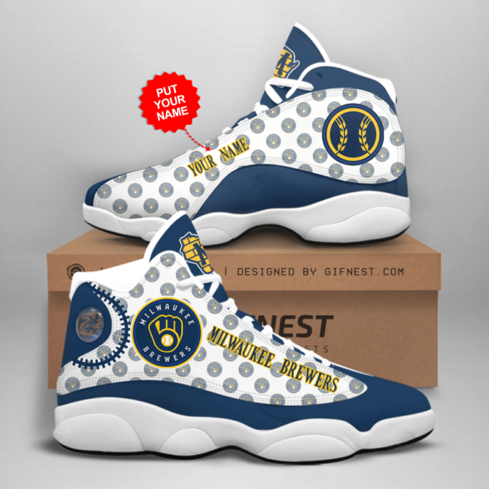 Personalized Shoes Milwaukee Brewers Jordan 13 Custom Name