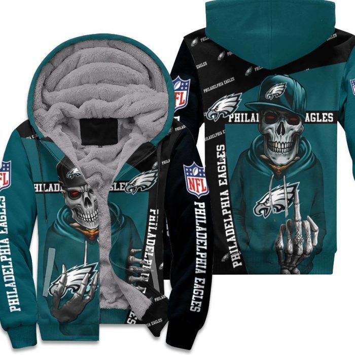 Philadelphia Eagles Hip Hop Skull 3D Unisex Fleece Hoodie