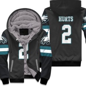 Philadelphia Eagles Jalen Hurts 2 Nfl Black Inspired Style Unisex Fleece Hoodie