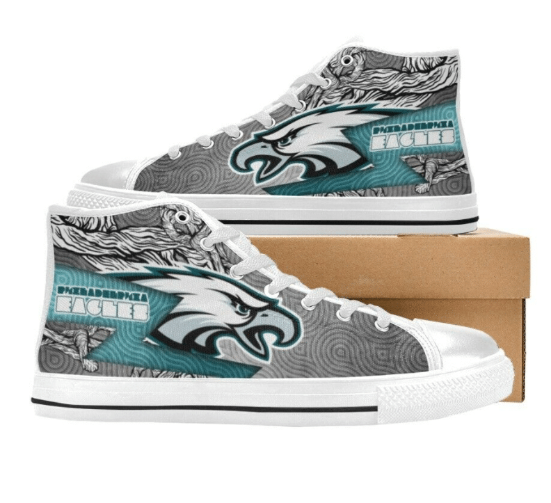 Philadelphia-Eagles-NFL-18-Custom-Canvas-High-Top-Shoes Philadelphia Eagles NFL 18 Custom Canvas High Top Shoes