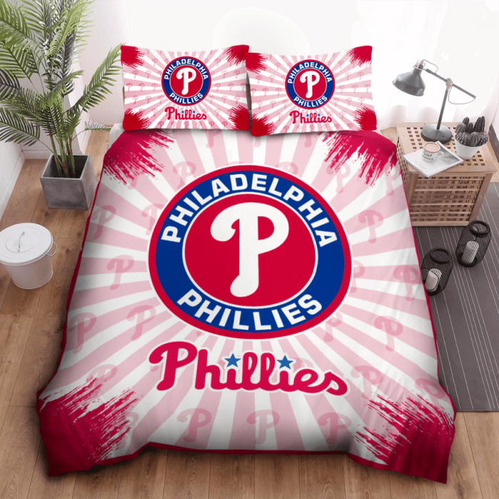 Philadelphia Phillies Duvet Cover Pillowcase Bedding Set