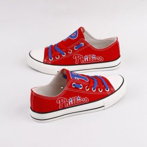 Philadelphia Phillies MLB Baseball 3 Gift For Fans Low Top Custom Canvas Shoes