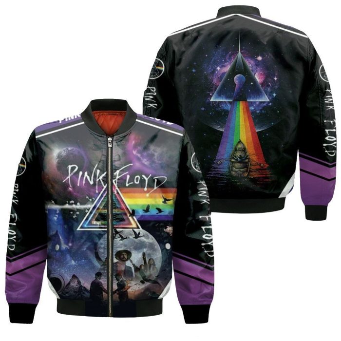 Pink Floyd Albums Mashup Dark Side Of The Moon Bomber Jacket