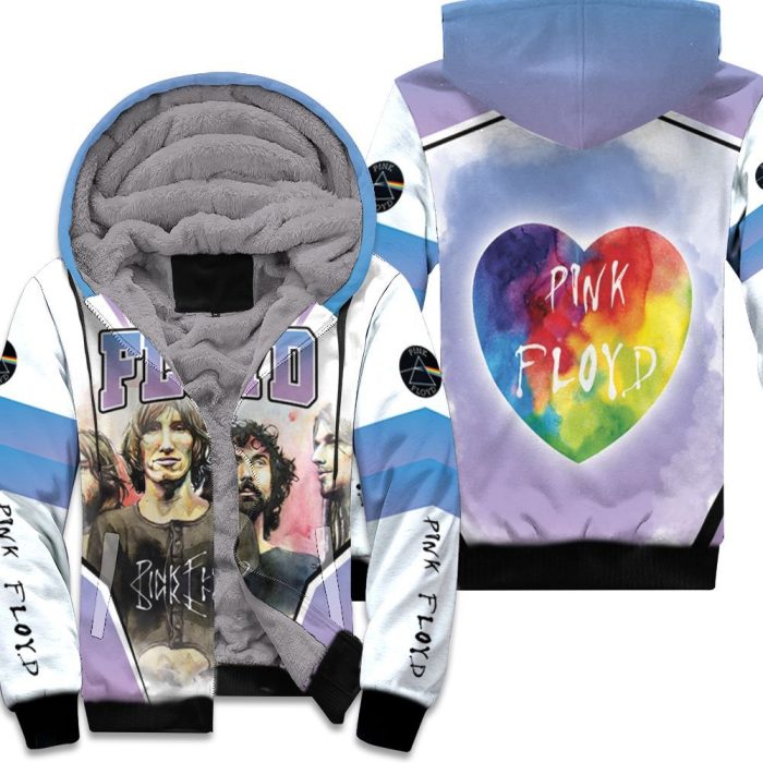 Pink Floyd Rainbow Heart Purple Unisex Fleece Hoodie