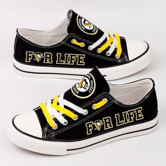 Pittsburgh Penguins NHL Hockey For Life Gift For Fans Low Top Custom Canvas Shoes