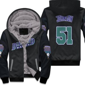 Randy Johnson Arizona Diamondbacks Black Inspired Style Unisex Fleece Hoodie