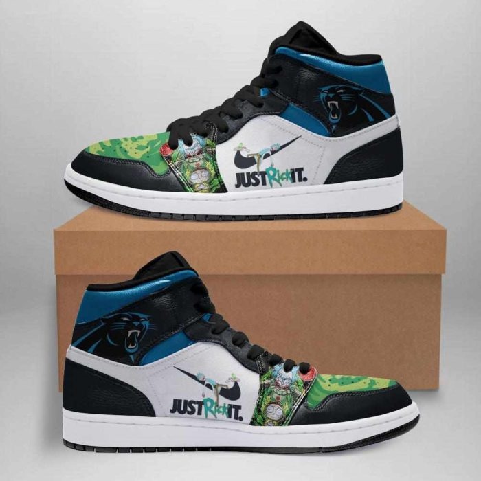 Rick And Morty Carolina Panthers Air Jordan 1 Sport Custom Sneakers