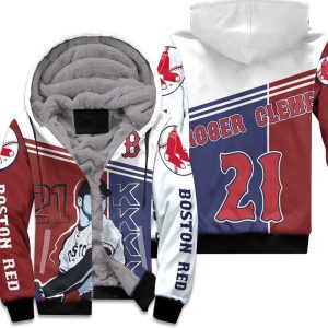 Roger Clemens Boston Red Sox 21 Unisex Fleece Hoodie