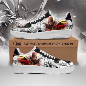 Saitama One Punch Man Air Force Sneakers Anime Custom Shoes