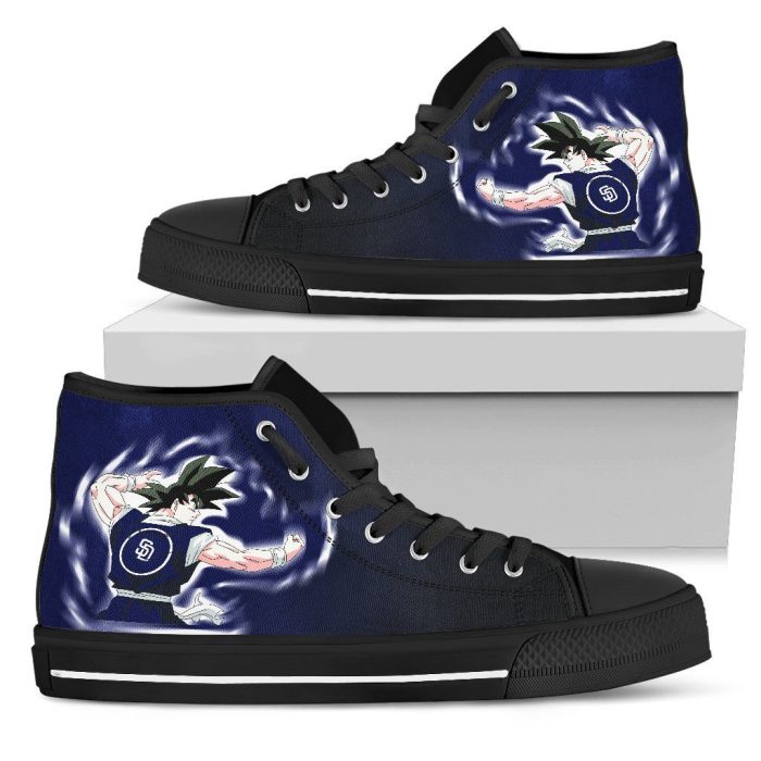 San Diego Padres Goku Saiyan Power MLB Custom Canvas High Top Shoes