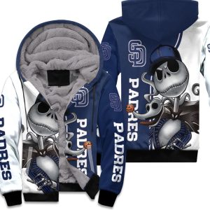 San Diego Padres Jack Skellington And Zero Unisex Fleece Hoodie