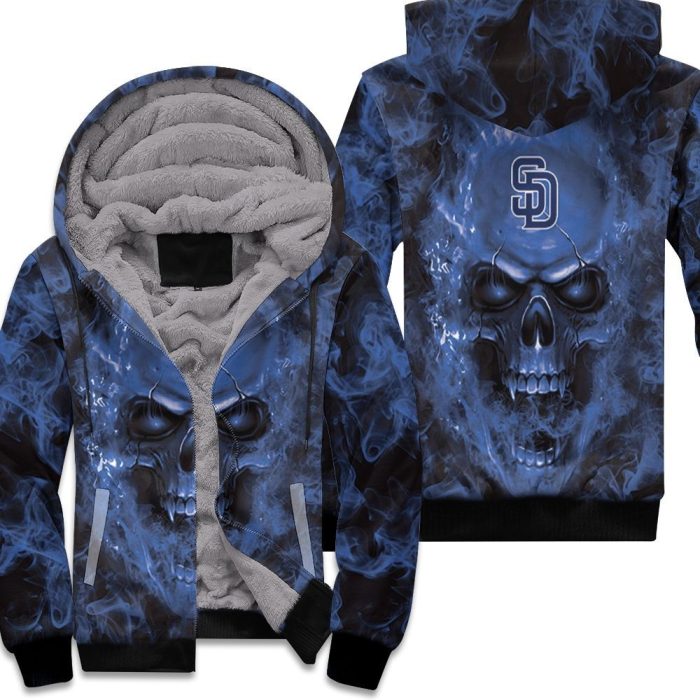 San Diego Padres Mlb Fans Skull Unisex Fleece Hoodie