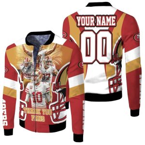 San Francisco 49Ers Thank You Fans Personalized Fleece Bomber Jacket