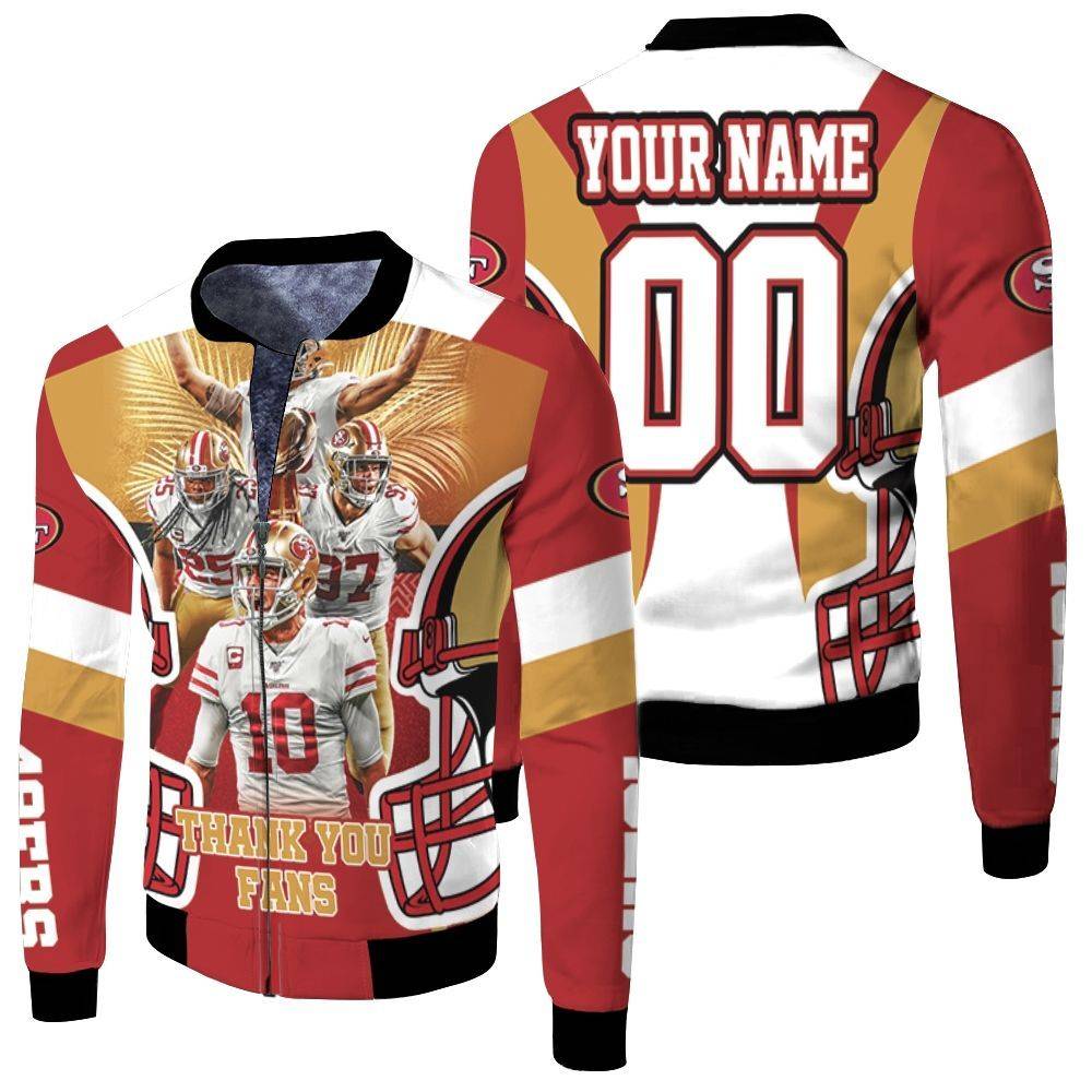 San-Francisco-49Ers-Thank-You-Fans-Personalized-Fleece-Bomber-Jacket San Francisco 49Ers Thank You Fans Personalized Fleece Bomber Jacket