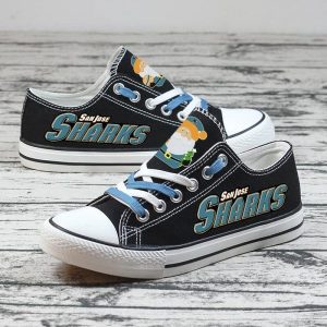 San Jose Sharks NHL Hockey 3 Gift For Fans Low Top Custom Canvas Shoes LT0170