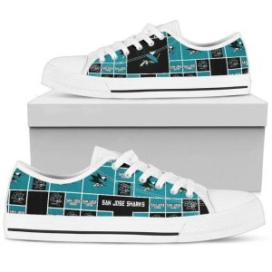 San Jose Sharks NHL Hockey 2 Low Top Sneakers Low Top Shoes LT0660