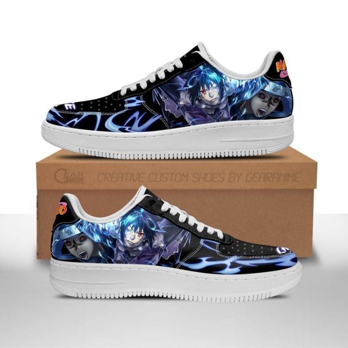 Sasuke Uchiha Air Force Sneakers Custom Naruto Anime Shoes Leather