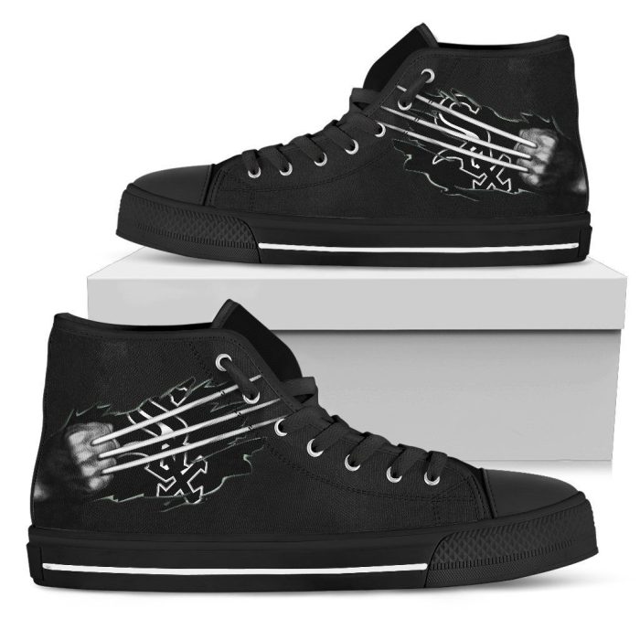 Scratch Of The Wolf Chicago White Sox MLB Custom Canvas High Top Shoes