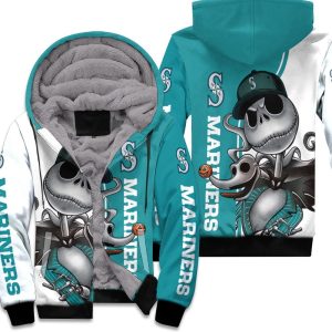 Seattle Mariners Jack Skellington And Zero Unisex Fleece Hoodie