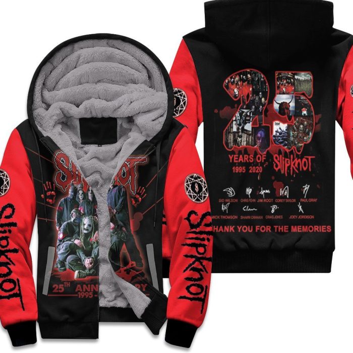 Slipknot 25Th Anniversary All Members Signatures Legend For Fan 3D Unisex Fleece Hoodie