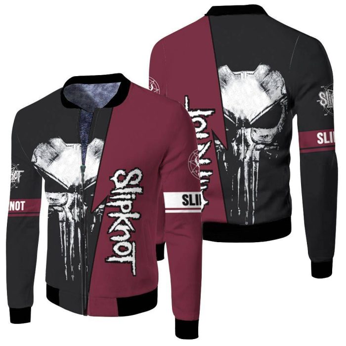 Slipknot Punisher Skull Logo For Fan 3D Fleece Bomber Jacket