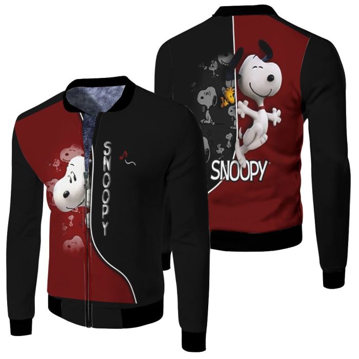 Snoopy Woodstock 3D Fleece Bomber Jacket