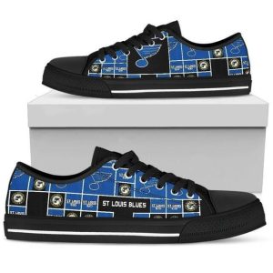 St Louis Blues Nhl Hockey 2 Low Top Sneakers Low Top Shoes