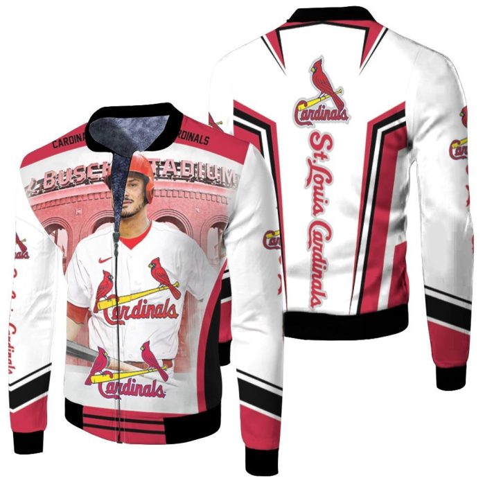 St Louis Cardinals Nolan Arenado Busch Stadium For Fan Fleece Bomber Jacket