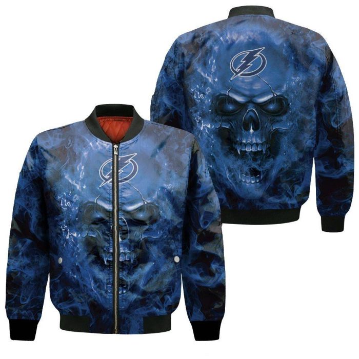 Tampa Bay Lightning MLB Fans Skull Bomber Jacket