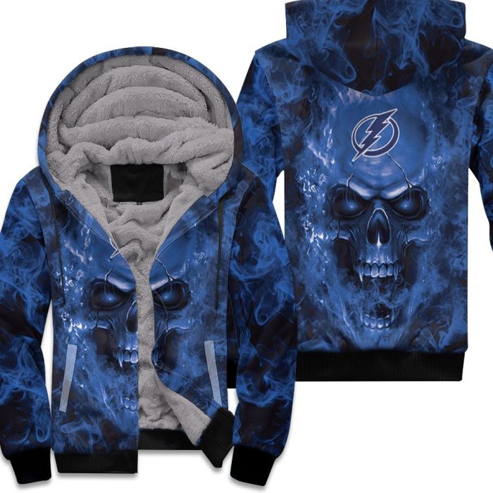 Tampa Bay Lightning Nhl Fans Skull Unisex Fleece Hoodie