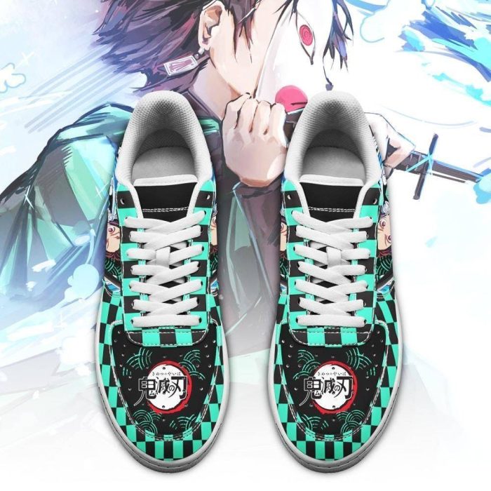 Tanjiro Nike Air Force Shoes Unique Demon Slayer Anime Custom Sneakers ...