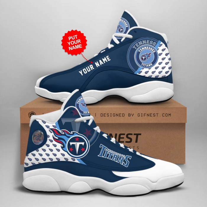 Tennessee Titans Men'S Jordan 13 Custom Name Personalized Shoes