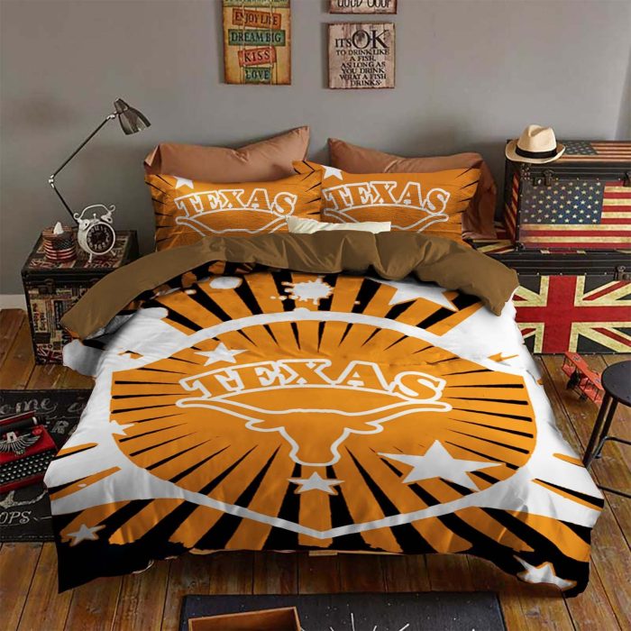 Texas Longhorns Bedding Set Sleepy - 1 Duvet Cover & 2 Pillow Cases