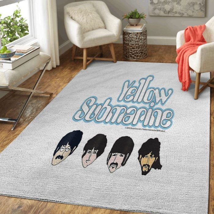 The Beatles Yellow Submarine Head Shots Art For Beatles Fans Area Rug Living Room Rug Home Decor Floor Decor