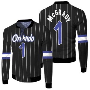 Tracy Mcgrady Orlando Magic 2003-04 Classics Black Inspired Style Fleece Bomber Jacket FBJ0327