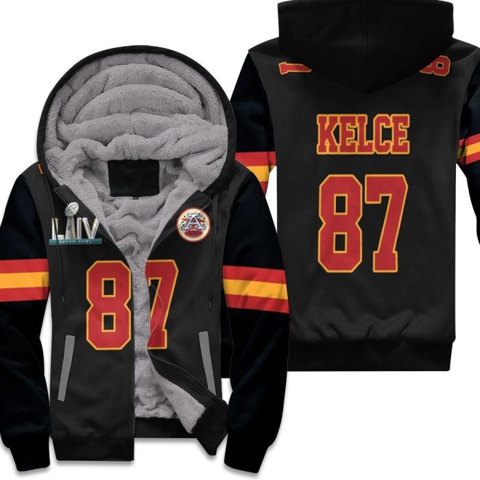 Travis Kelce 87 Kansas City Chiefs Nfl Black Inspired Style Unisex Fleece Hoodie