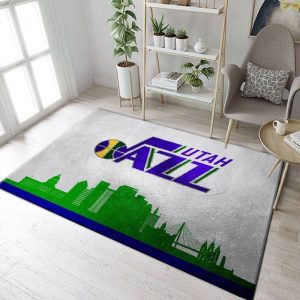 Utah Jazz Skyline NBA Area Rug Carpet Kitchen Rug Unisex R1033