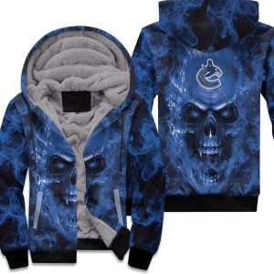 Vancouver Canucks Nhl Fans Skull Unisex Fleece Hoodie