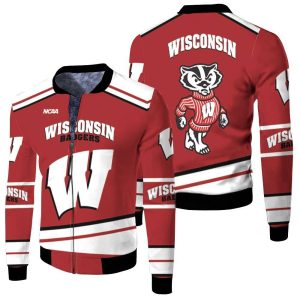 Wisconsin Badgers Ncaa Mascot 3D Fleece Bomber Jacket FBJ0005